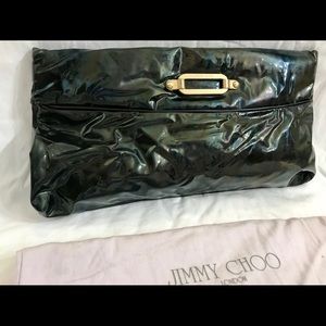 Jimmy Choo-Black iridescent patent leather bag